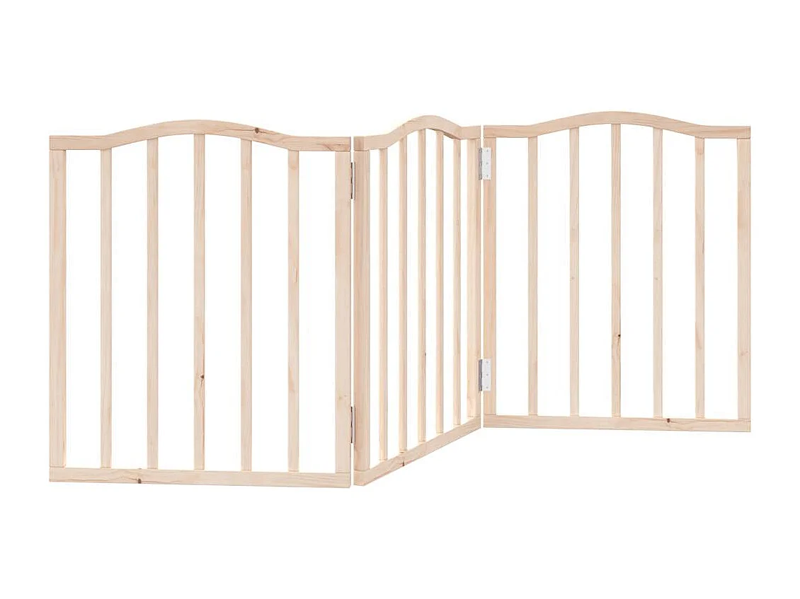 Barrière pour chien pliable 3 panneaux 150 cm bois de peuplier