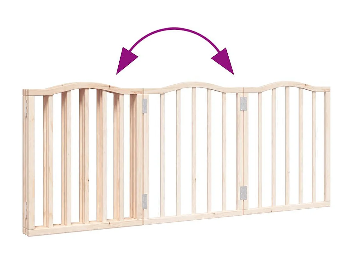 Barrière pour chien pliable 3 panneaux 150 cm bois de peuplier