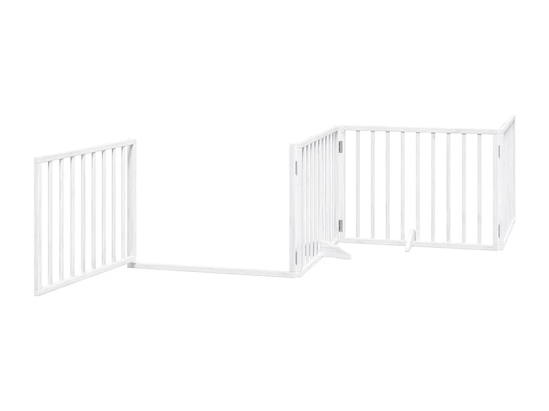 Puerta de perros plegable 10 paneles madera álamo blanca 800 cm