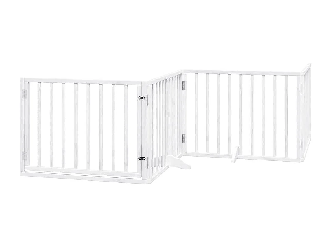 Barrière pour chien porte pliable 10 panneaux bois de peuplier