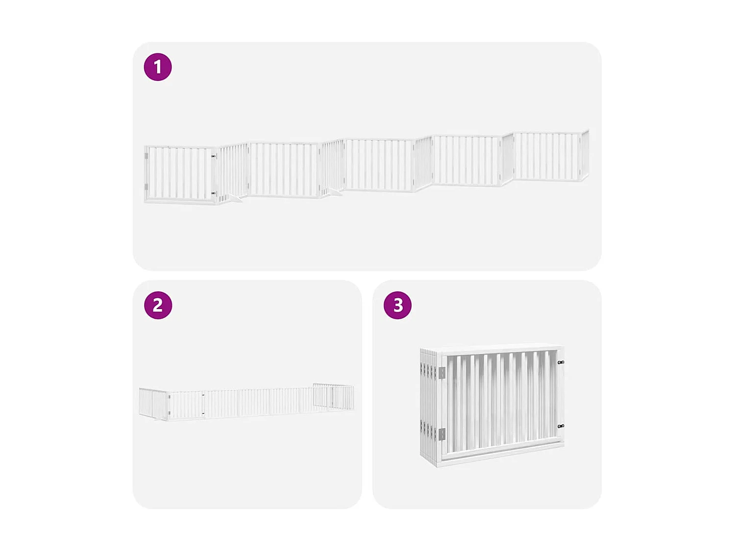 Barrière pour chien porte pliable 10 panneaux bois de peuplier