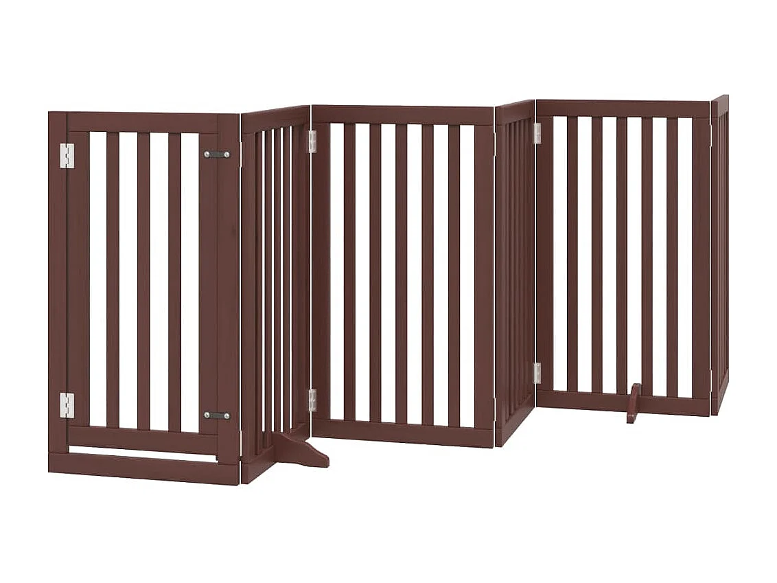 Portão para cães com porta dobrável 6 painéis 300cm álamo castanho