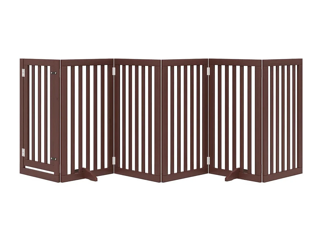Portão para cães com porta dobrável 6 painéis 300cm álamo castanho