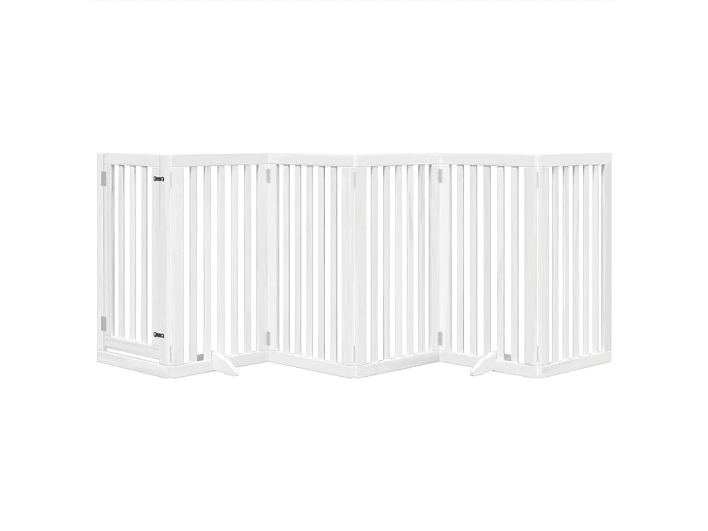 Portão para cães com porta dobrável 6 painéis 300 cm álamo branco