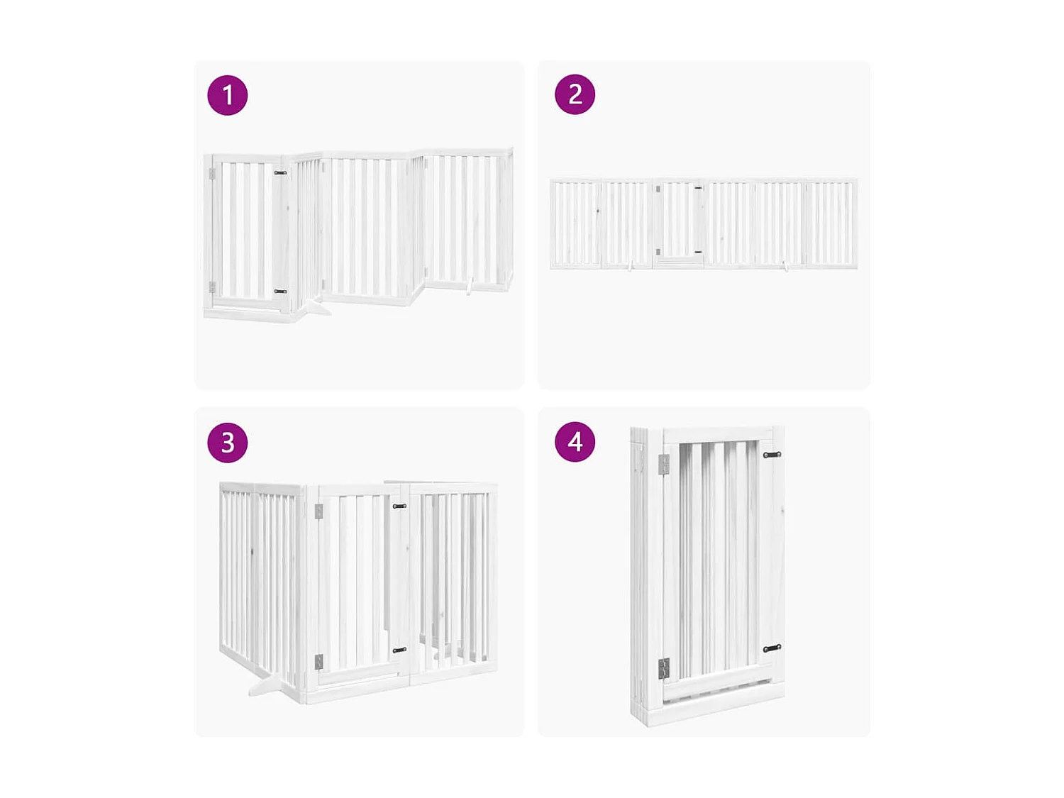 Portão para cães com porta dobrável 6 painéis 300 cm álamo branco