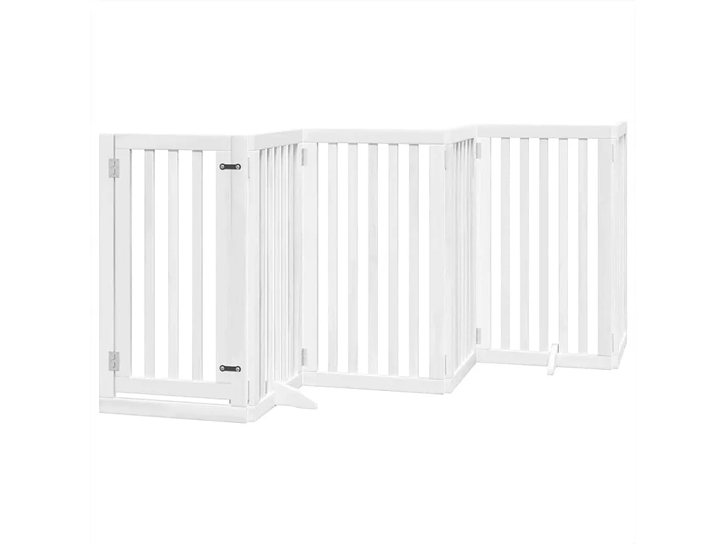 Portão para cães com porta dobrável 6 painéis 300 cm álamo branco