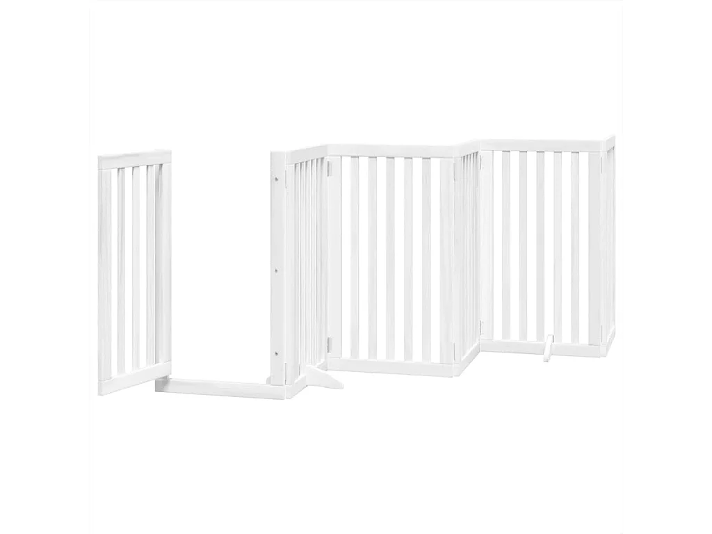 Portão para cães com porta dobrável 6 painéis 300 cm álamo branco