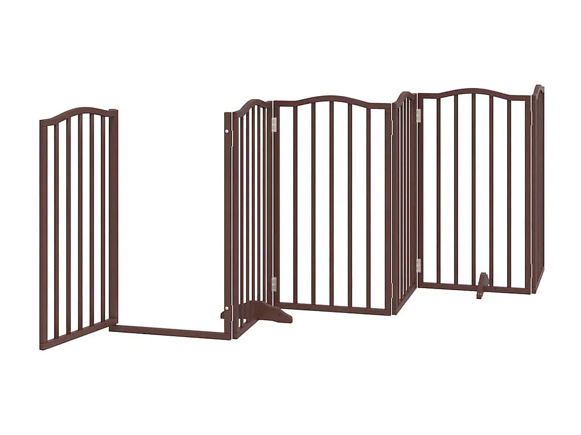 Barrière pour chien porte pliable 12 panneaux bois de peuplier