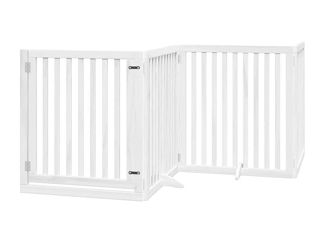 Portão para cães com porta dobrável 12 painéis 960cm álamo branco