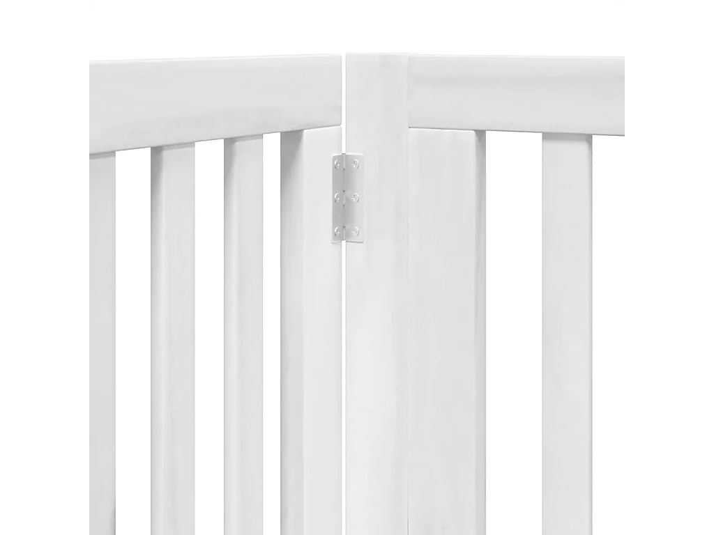 Hondenhek inklapbaar met deur 12 panelen 960cm populierhout wit