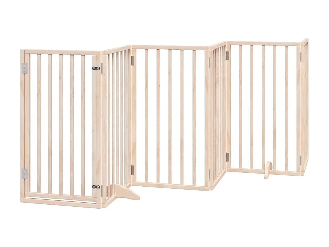 Barrière pour chien avec porte pliable 6 panneaux 300 cm Bois de peuplier