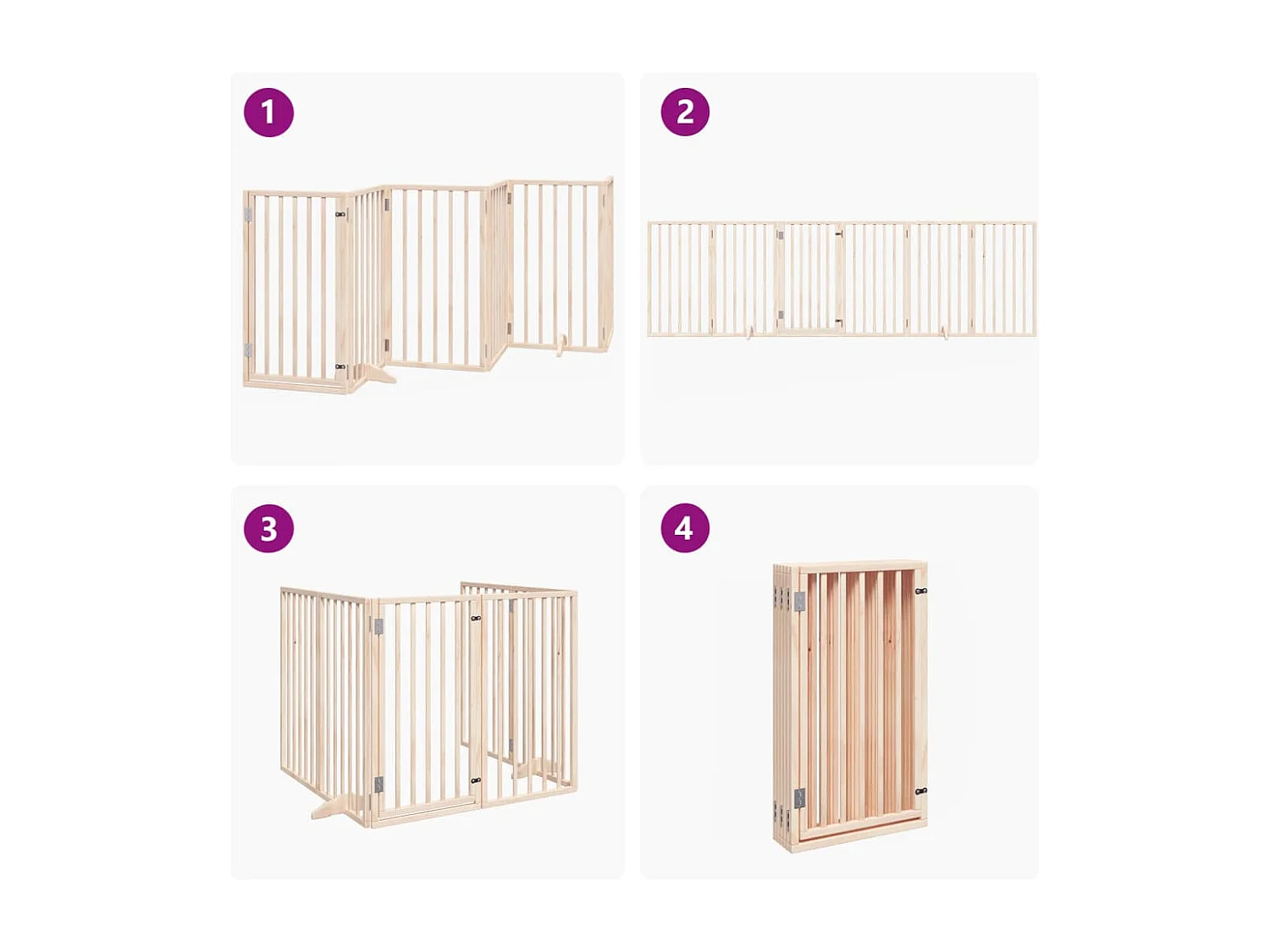 Barrière pour chien avec porte pliable 6 panneaux 300 cm Bois de peuplier
