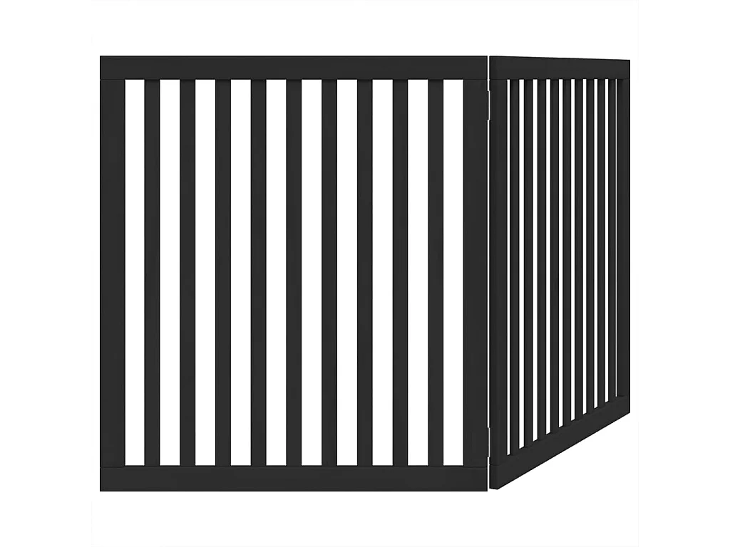 Portão para cães dobrável 2 painéis 160 cm madeira de álamo preto