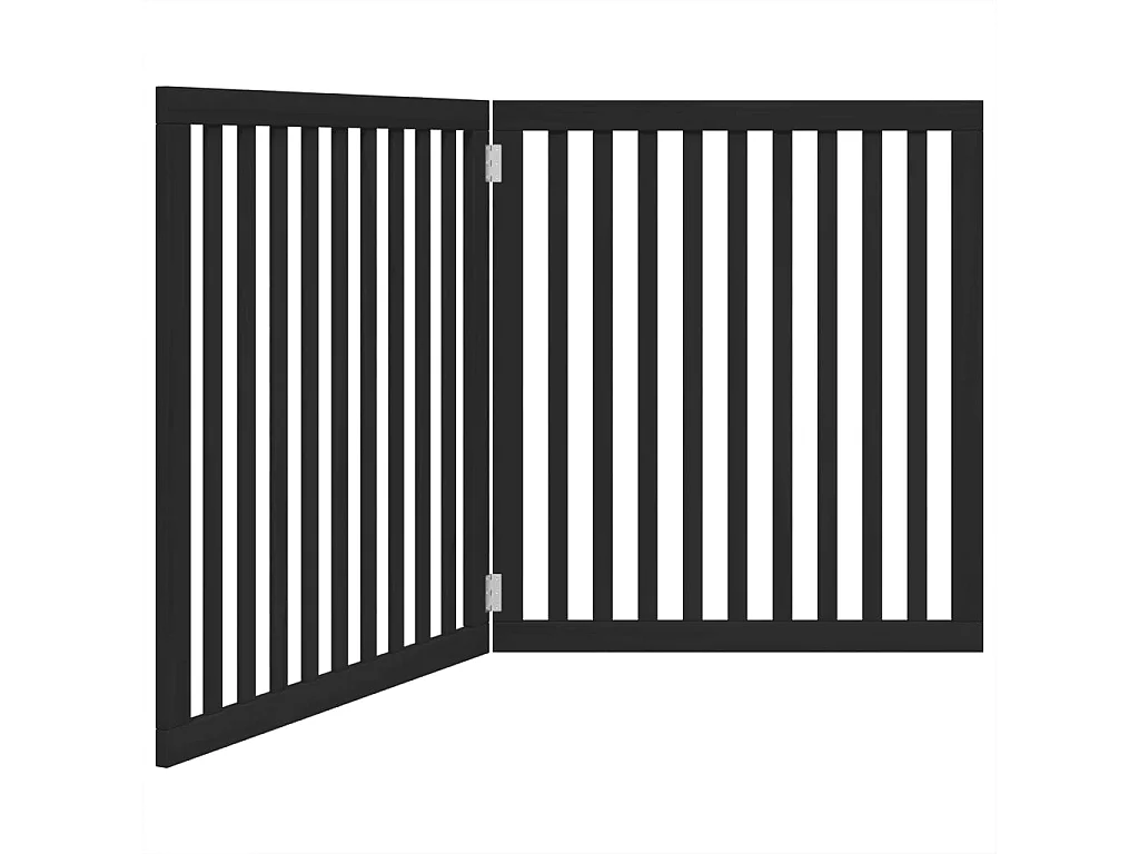 Barrière pour chien pliable 2 panneaux noir bois de peuplier