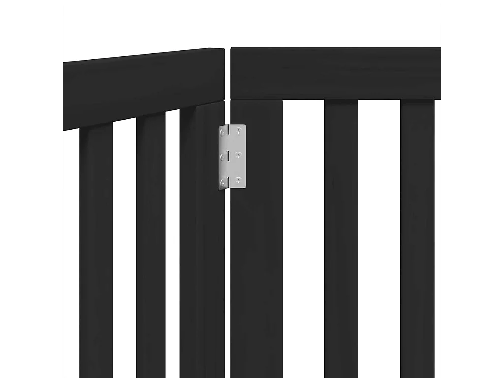 Barrière pour chien pliable 2 panneaux noir bois de peuplier