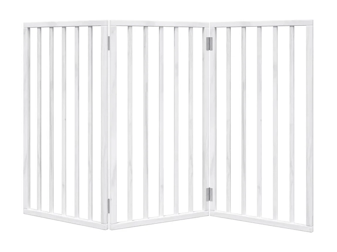 Portão para cães dobrável 3 painéis 150 cm álamo branco