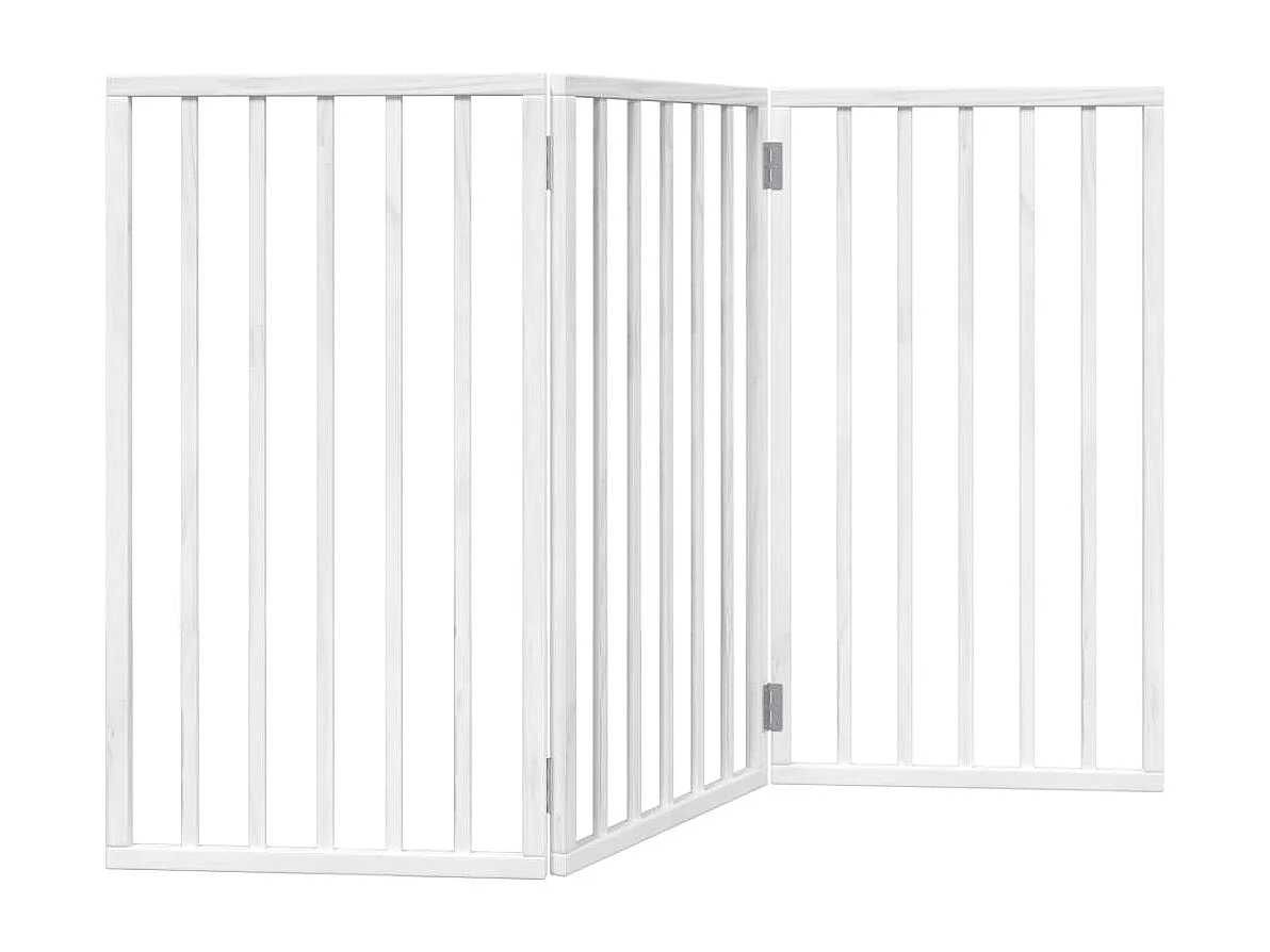 Portão para cães dobrável 3 painéis 150 cm álamo branco