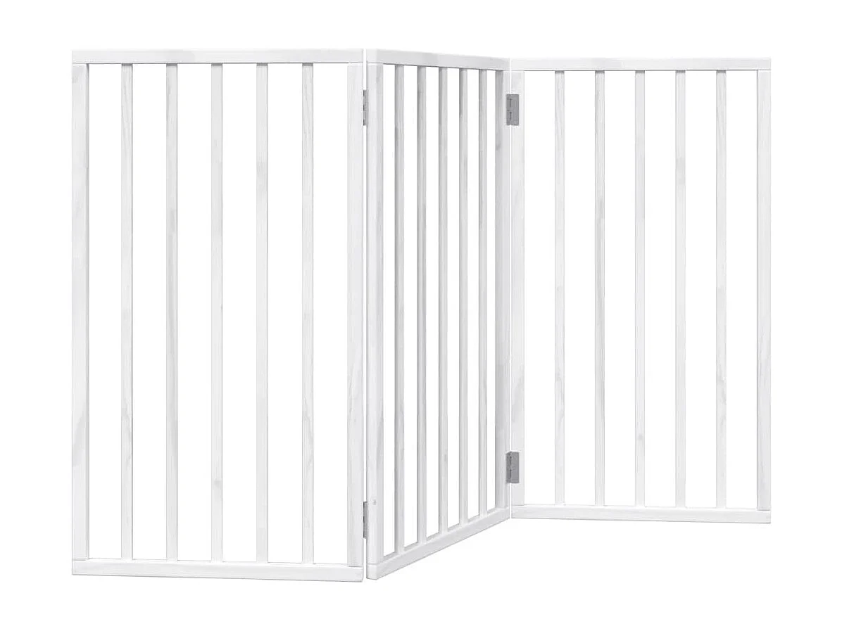 Barrière pour chien pliable à 3 panneaux Blanc 150 cm Bois de peuplier