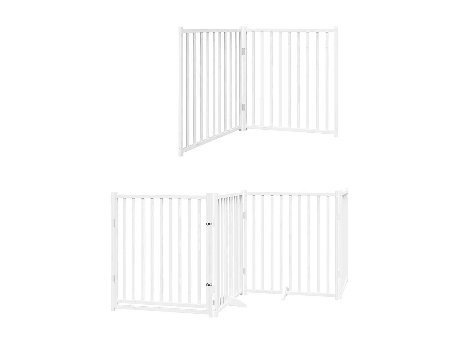 Puerta de perros plegable 10 paneles madera álamo blanca 800 cm