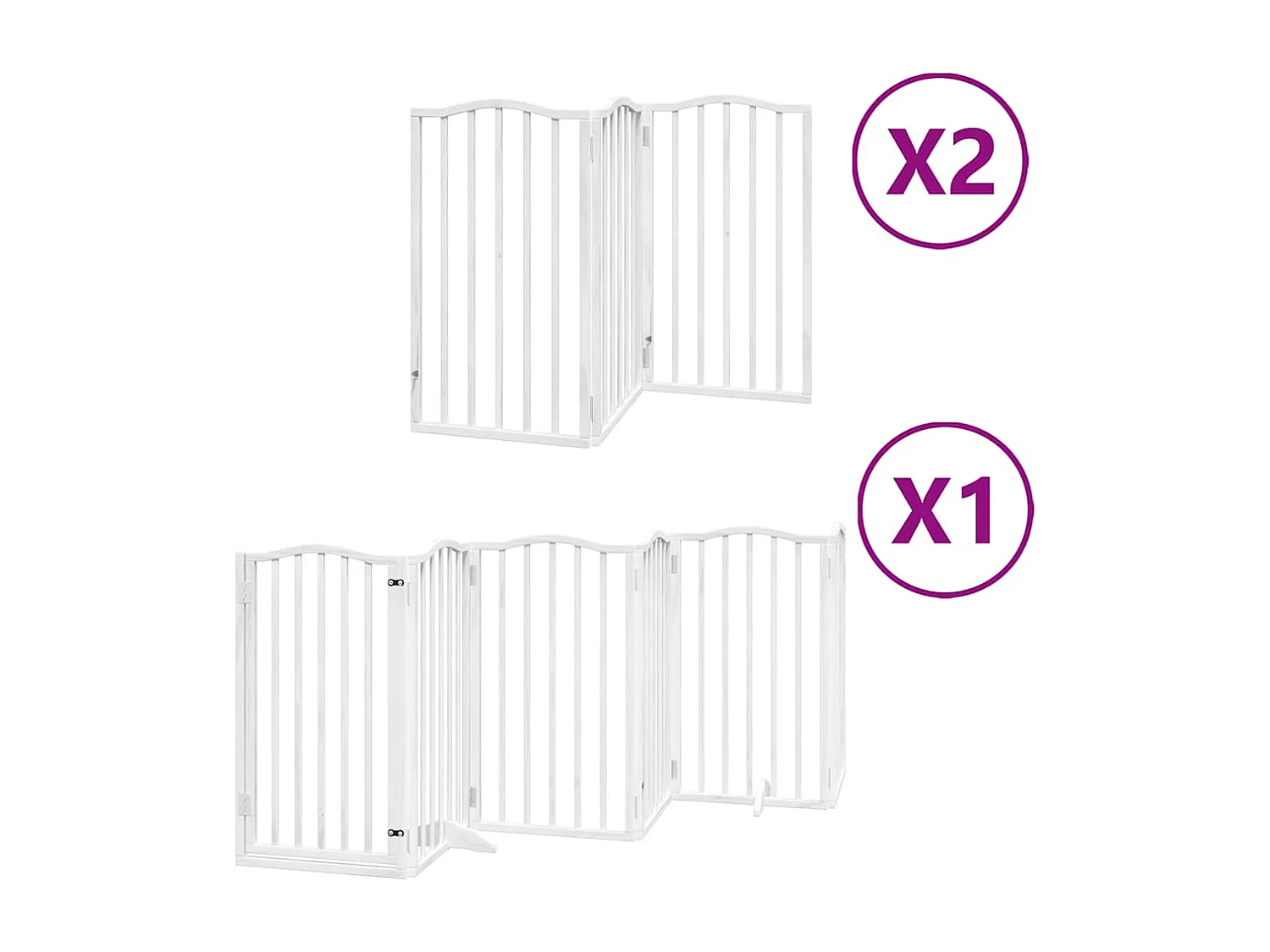 Barrière pour chien porte pliable 12 panneaux bois de peuplier