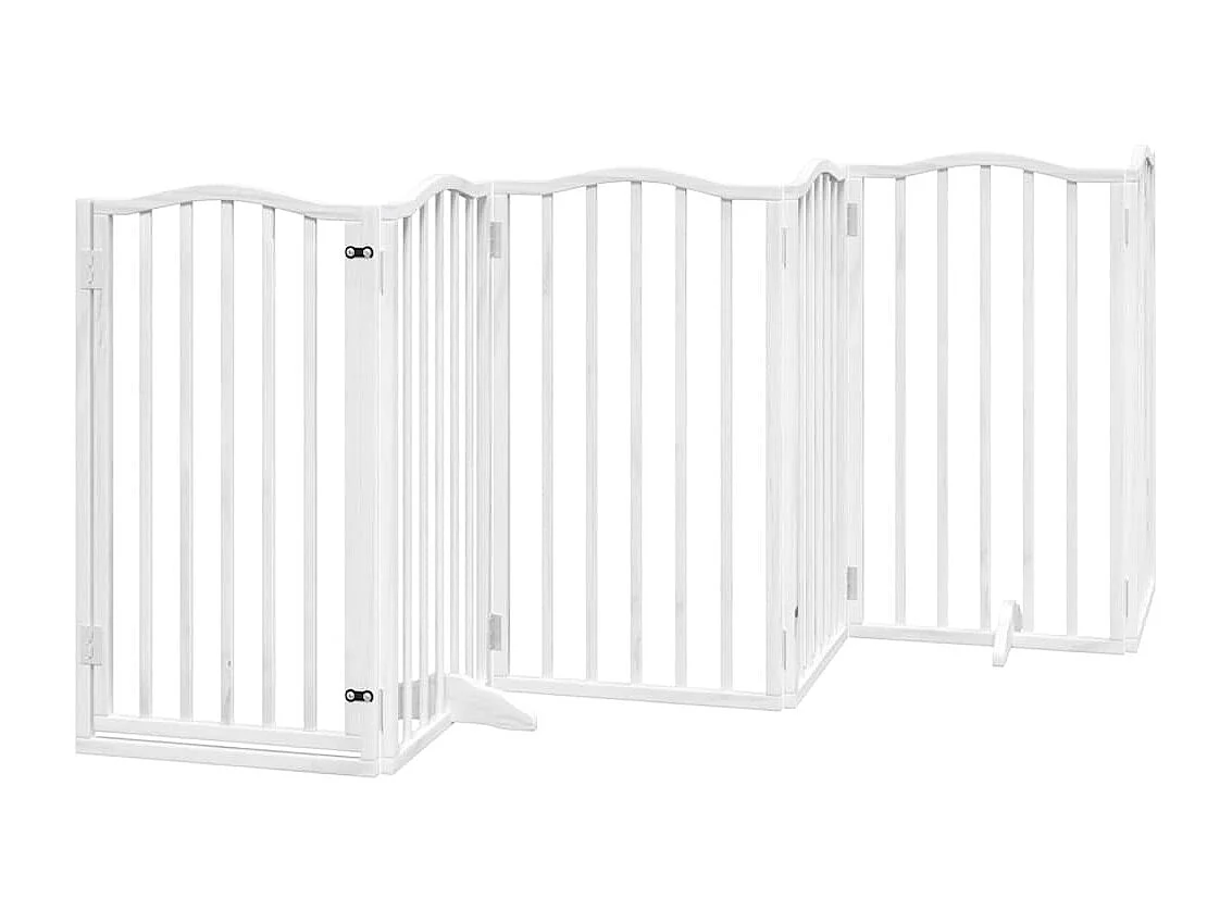 Barrière pour chien porte pliable 12 panneaux bois de peuplier