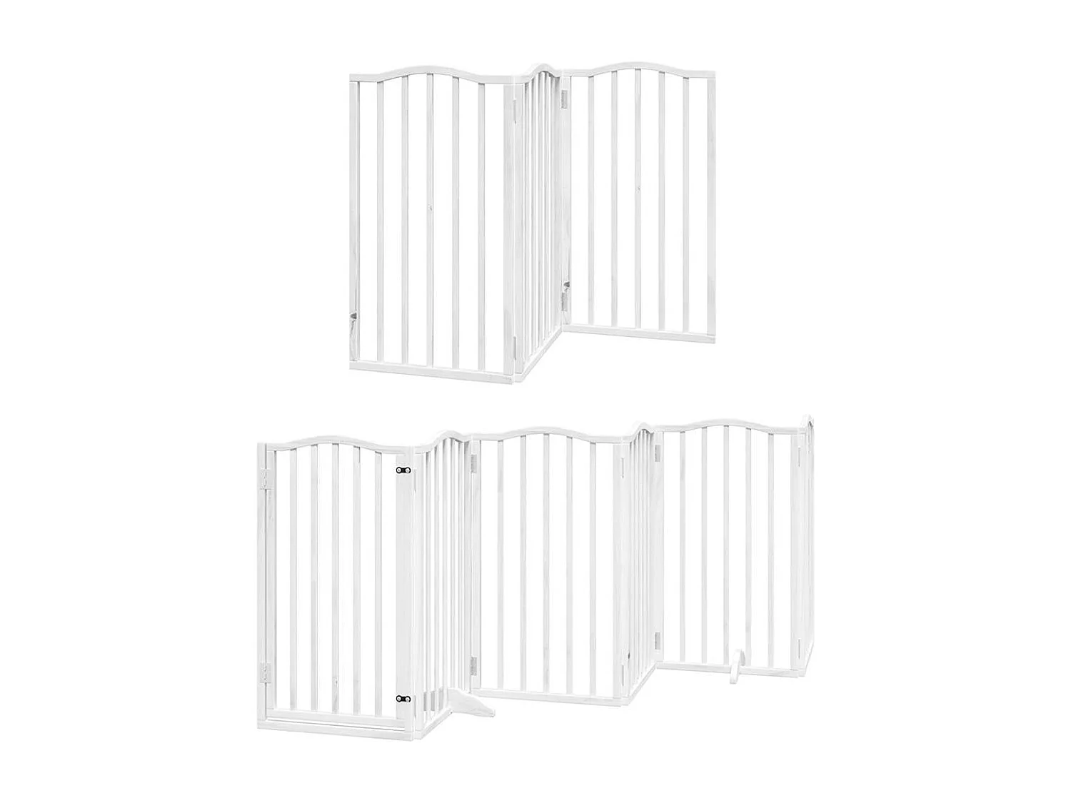 Barrière pour chien porte pliable 12 panneaux bois de peuplier