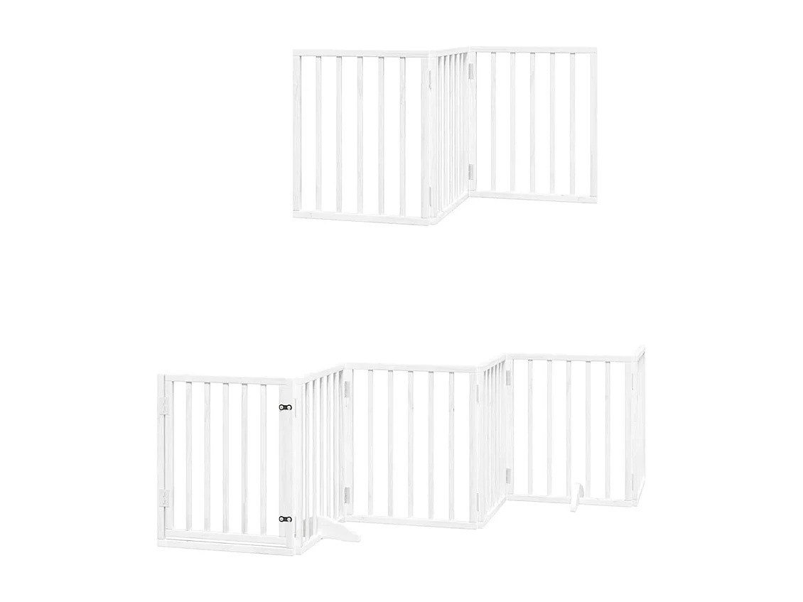 Barrière pour chien porte pliable 12 panneaux bois de peuplier