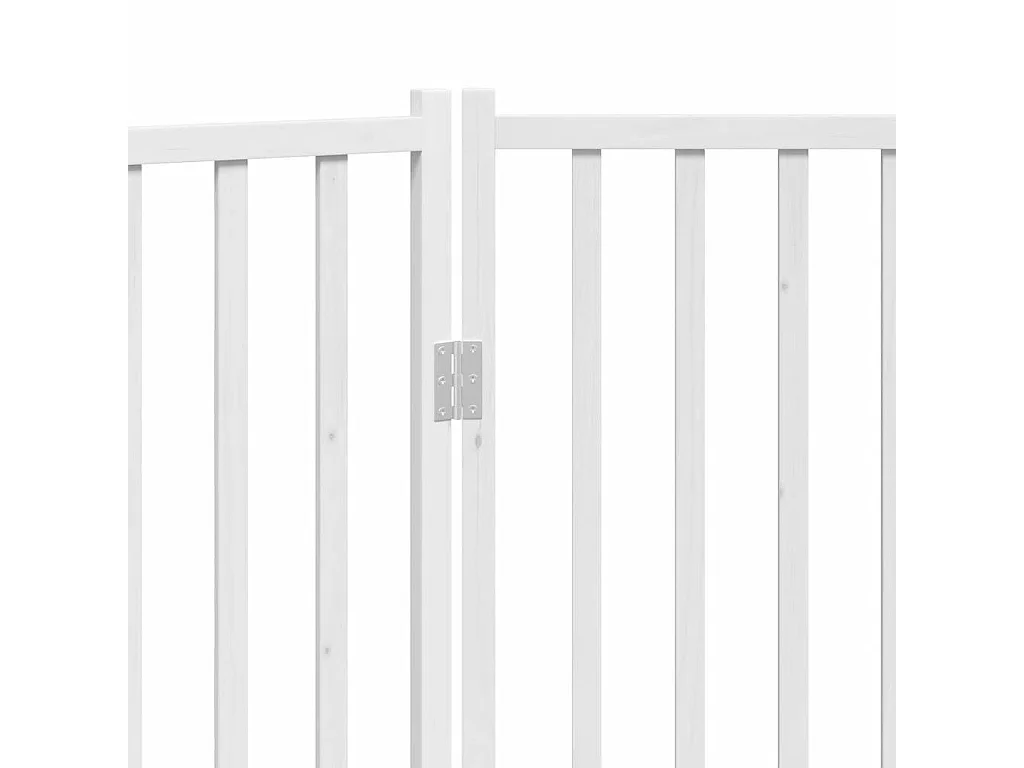 Puerta de perros plegable 2 paneles madera abeto blanco 160 cm