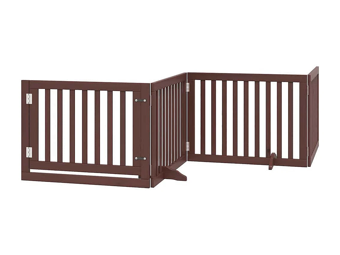 Portão cães com porta dobrável 8 painéis 640 cm álamo castanho