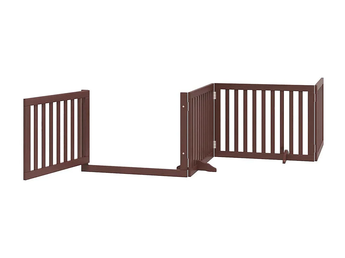 Portão cães com porta dobrável 8 painéis 640 cm álamo castanho