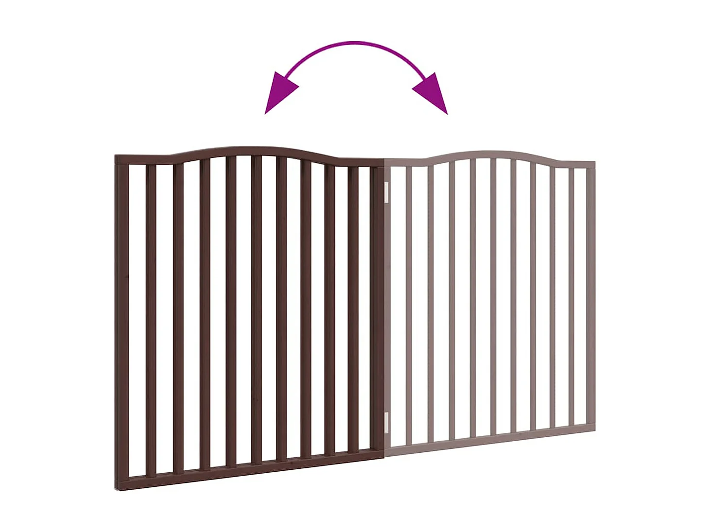 Puerta para perros plegable 2 paneles álamo marrón roble 160 cm