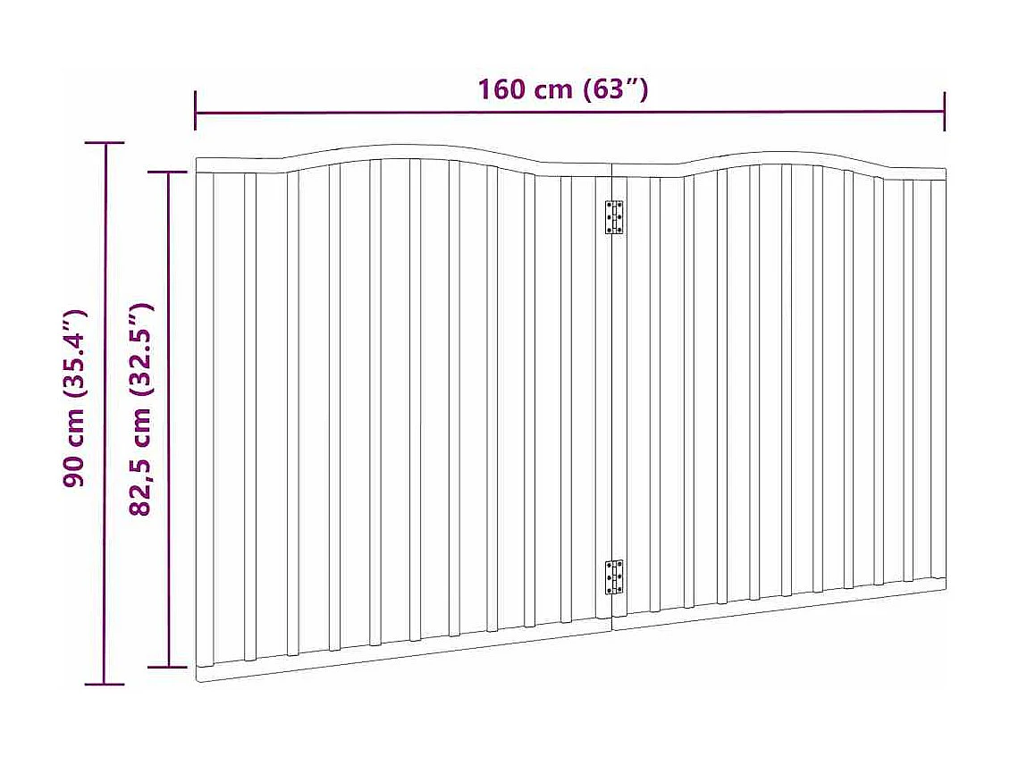Puerta para perros plegable 2 paneles álamo marrón roble 160 cm