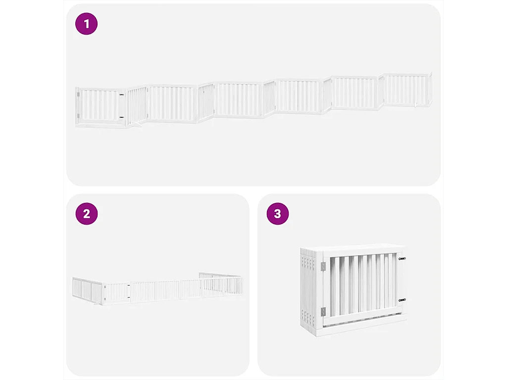 Barrière pour chien porte pliable 12 panneaux bois de peuplier