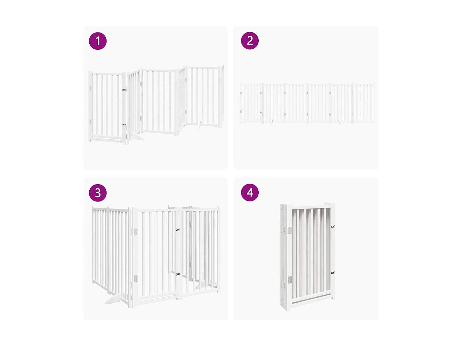 Portão para cães com porta dobrável 6 painéis 300 cm abeto branco