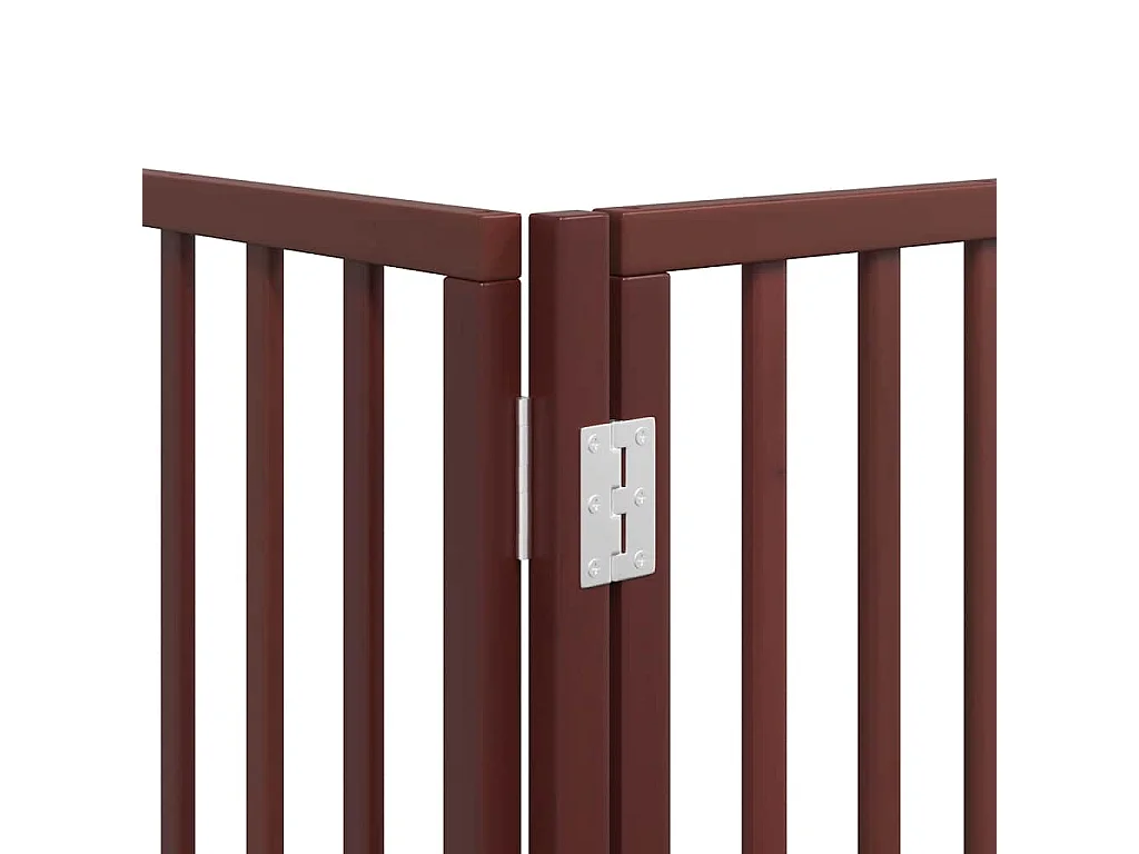 Puerta de perros plegable 12 paneles madera álamo marrón 600 cm
