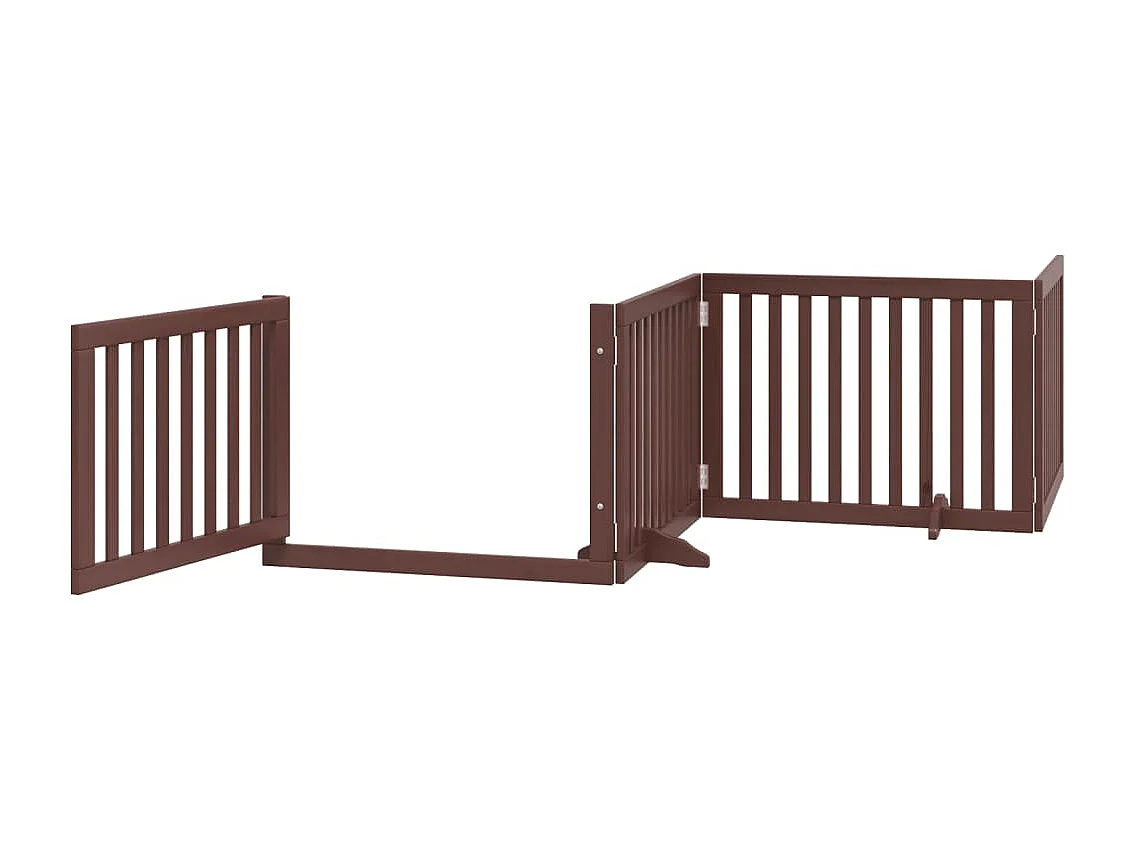 Barrière pour chiens avec porte 4 panneaux bois de peuplier