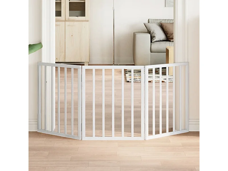 Barrière pour chien pliable 3 panneaux 150 cm bois de peuplier