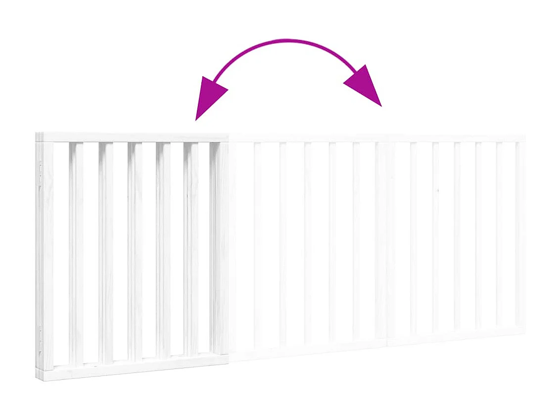 Puerta para perros plegable 3 paneles madera álamo blanca 150cm