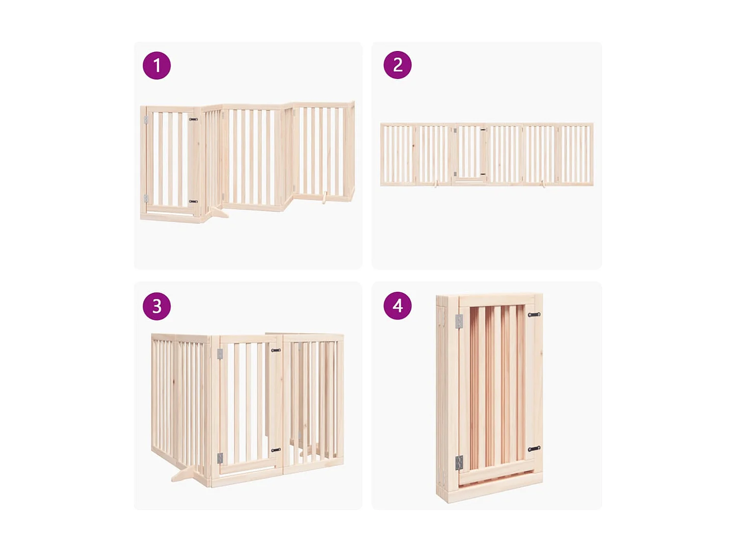 Portão para cães com porta dobrável 6 painéis 300 cm álamo