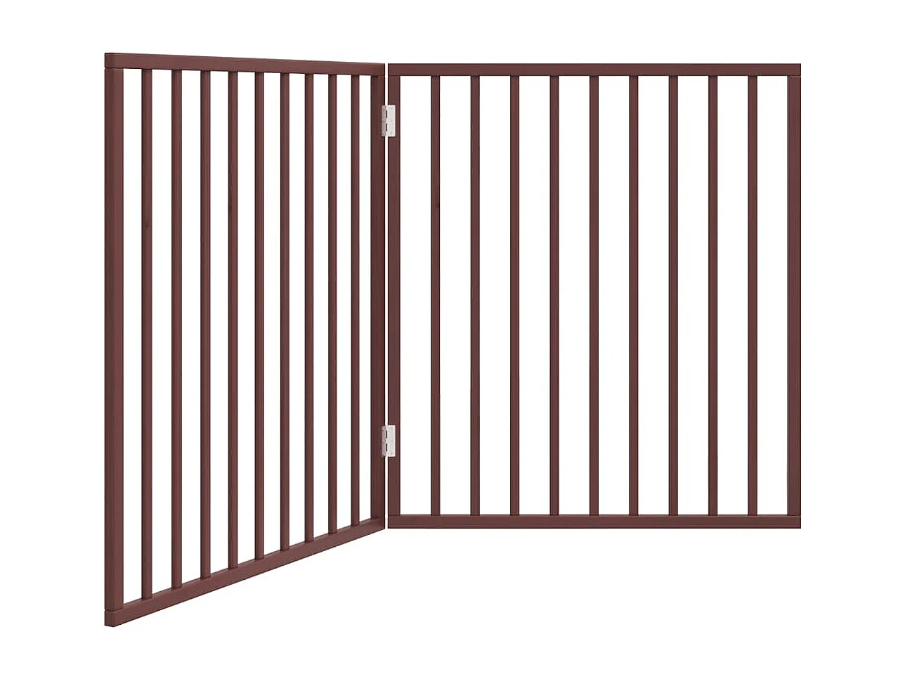 Puerta para perros plegable 2 paneles madera álamo marrón 160cm