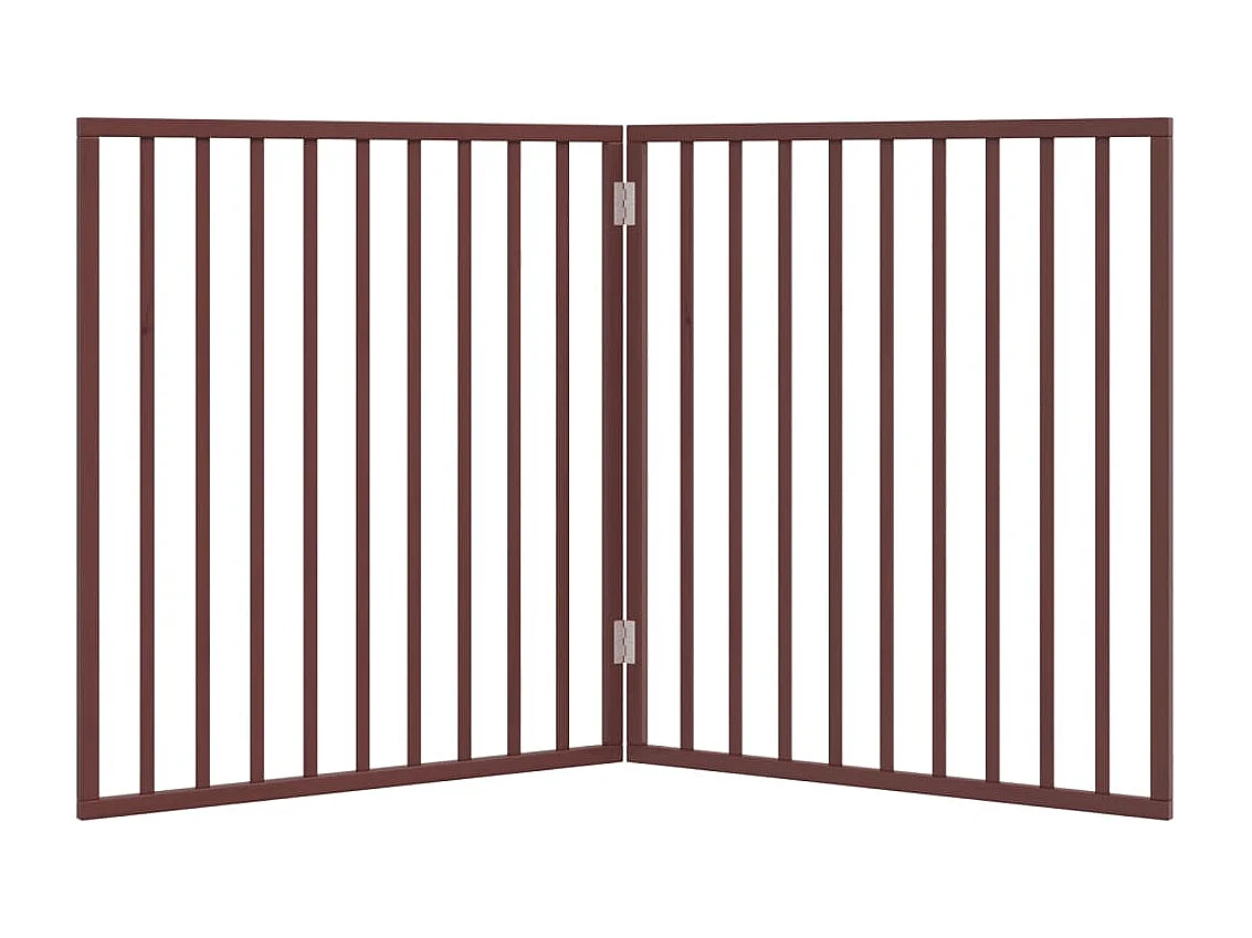 Puerta para perros plegable 2 paneles madera álamo marrón 160cm