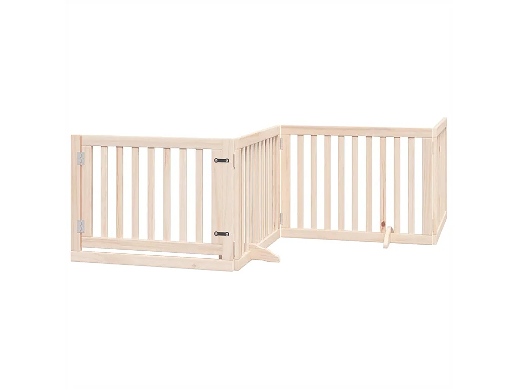 Puerta para perros plegable 6 paneles madera de álamo 480 cm