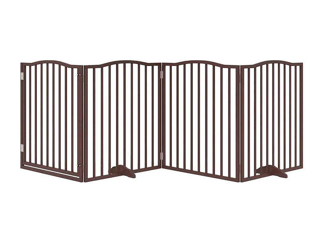 Portão para cães com porta 4 painéis 320cm álamo carvalho castanho