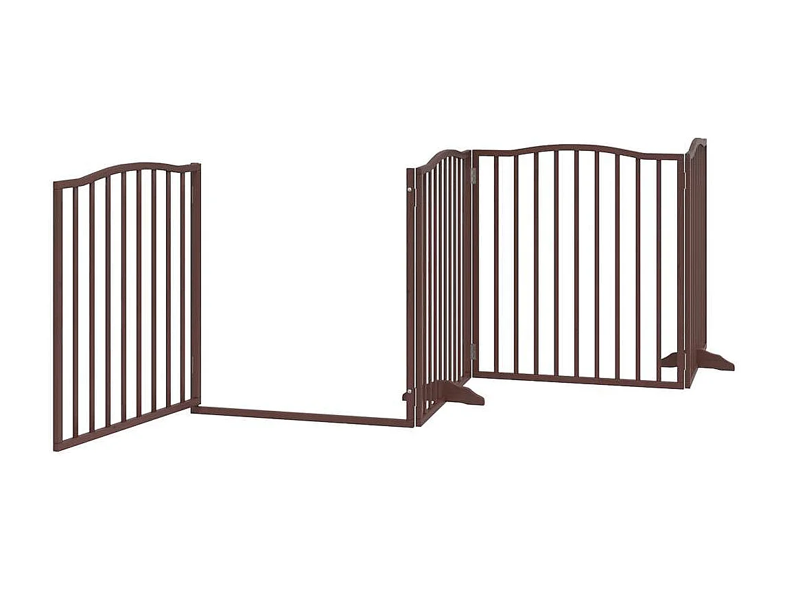 Portão para cães com porta 4 painéis 320cm álamo carvalho castanho