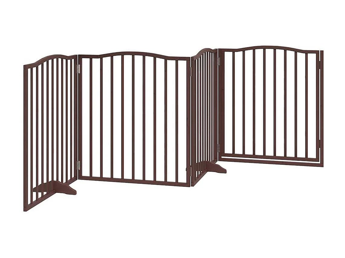 Portão para cães com porta 4 painéis 320cm álamo carvalho castanho