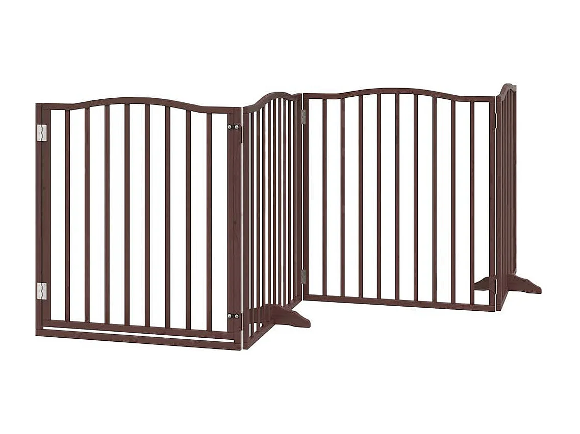 Portão para cães com porta 4 painéis 320cm álamo carvalho castanho