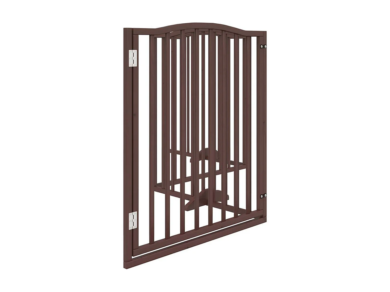Portão para cães com porta 4 painéis 320cm álamo carvalho castanho