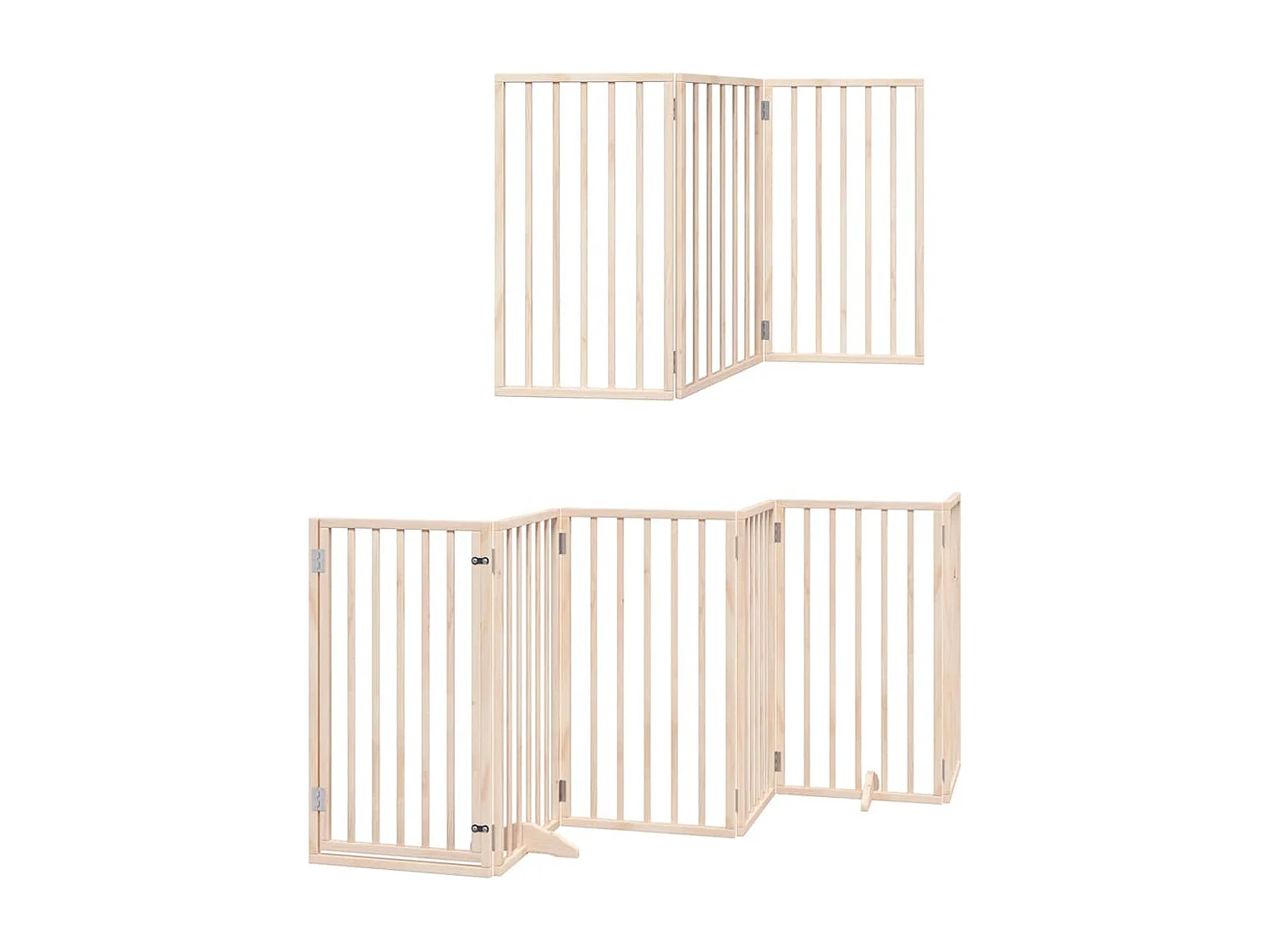 Barrière pour chien porte pliable 12 panneaux bois de peuplier