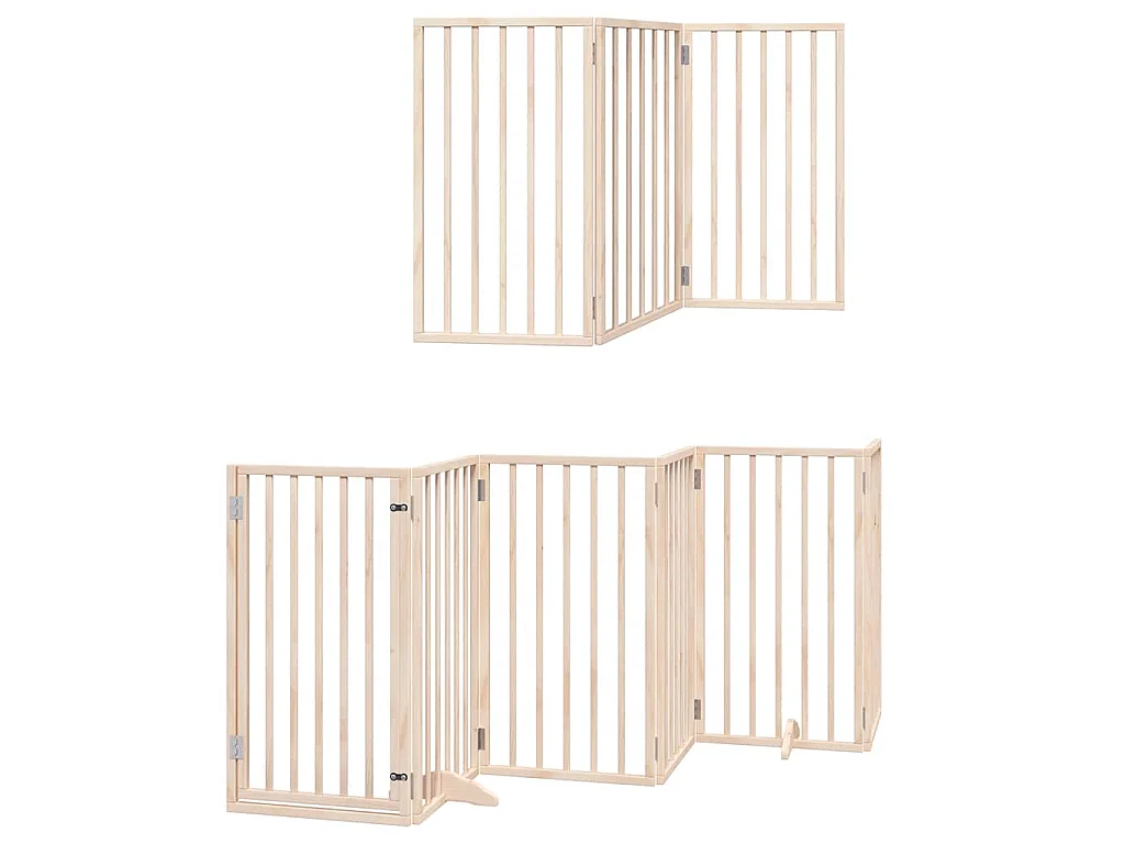 Puerta para perros plegable 12 paneles madera de álamo 600 cm
