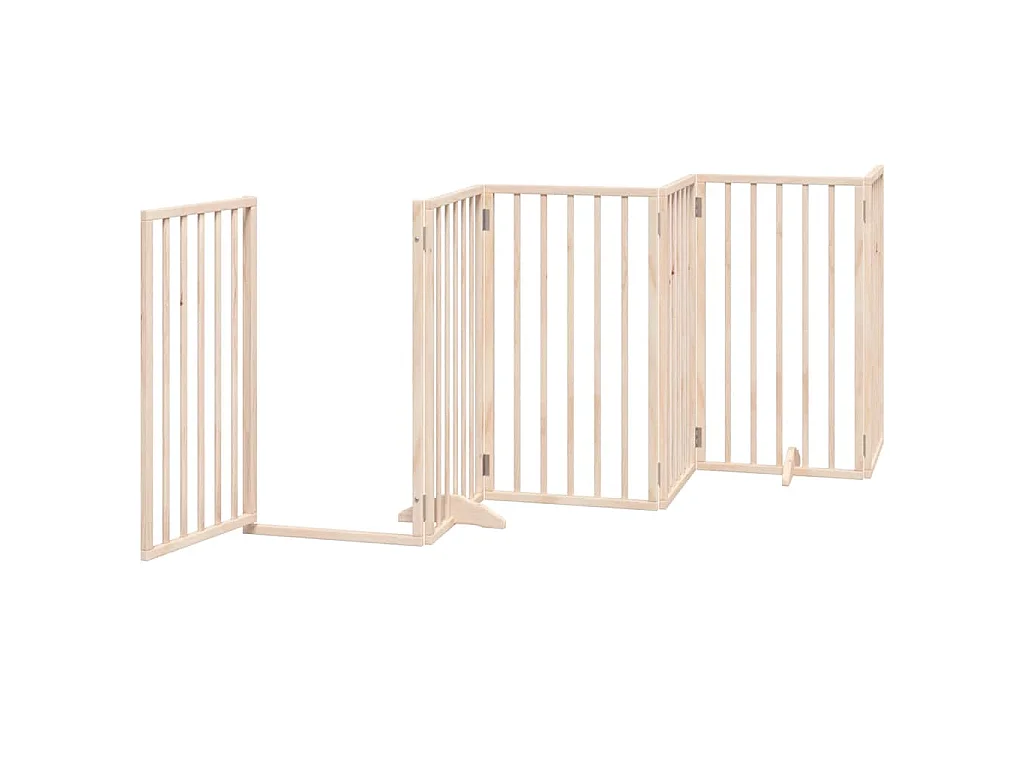 Puerta para perros plegable 12 paneles madera de álamo 600 cm